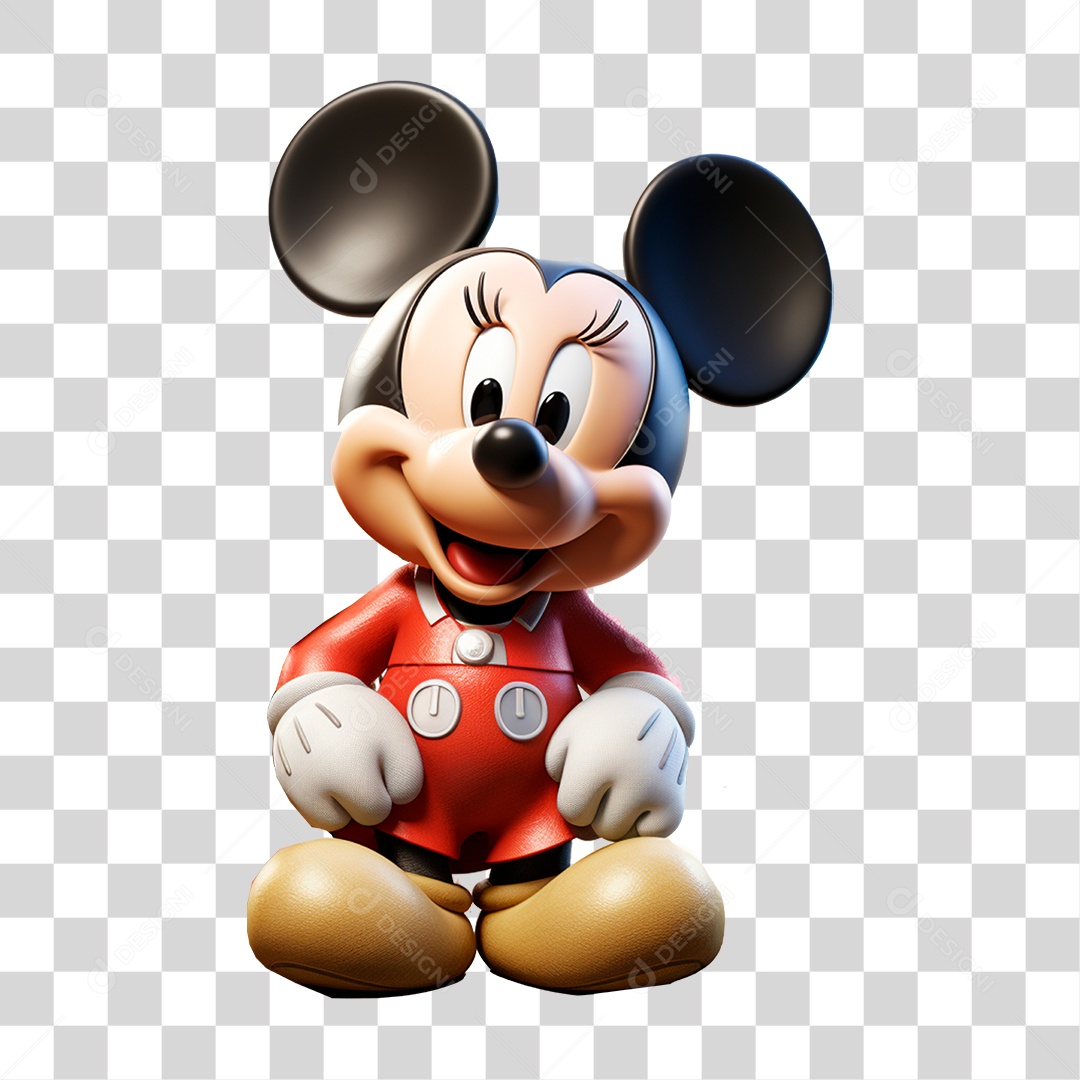 Desenho Minnie com Flores PNG Transparente