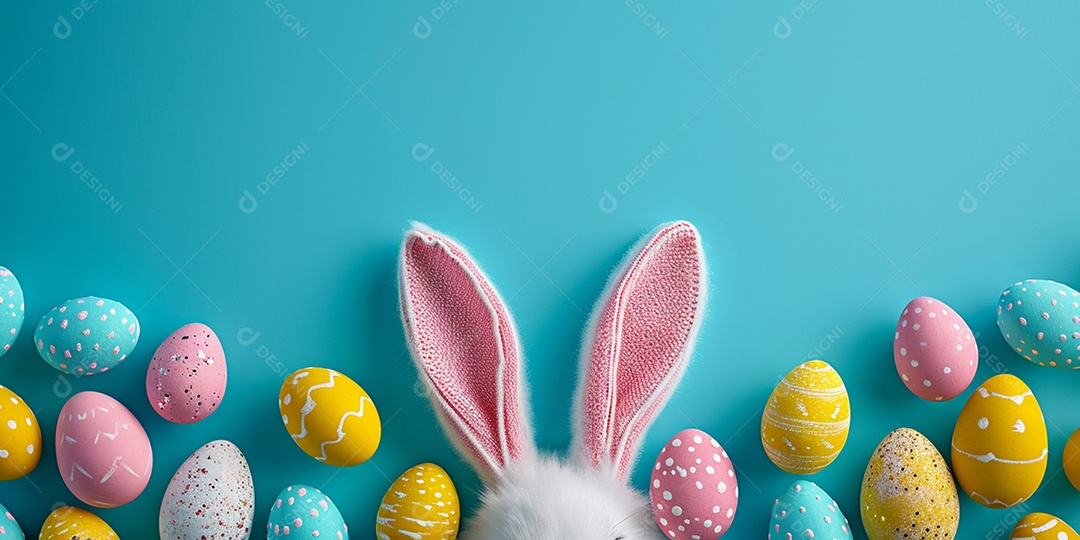 Conceito de festa de Páscoa sobre fundo azul