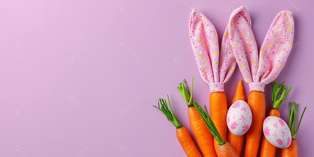 Conceito de festa de Páscoa sobre fundo rosa