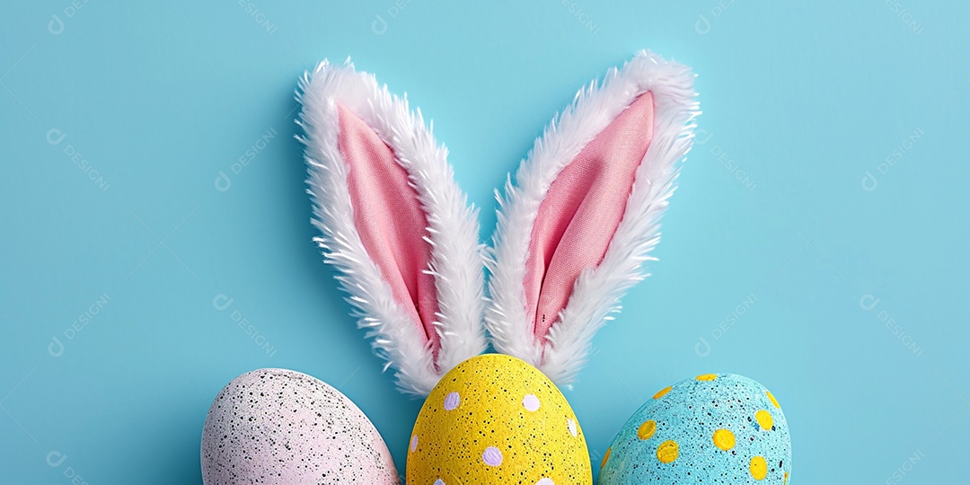 Conceito de festa de Páscoa sobre fundo azul