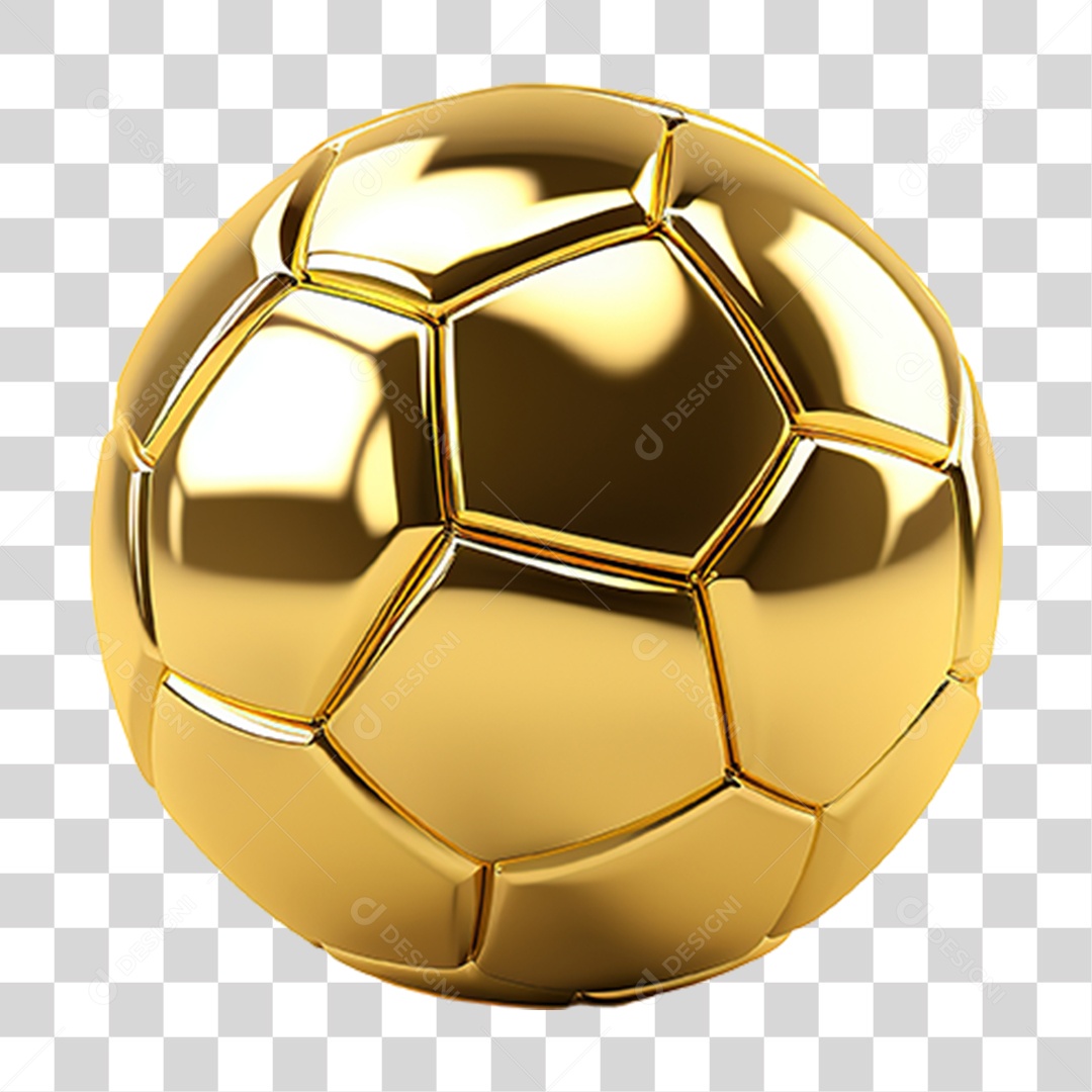 Bola de Futebol Dourada PNG Transparente