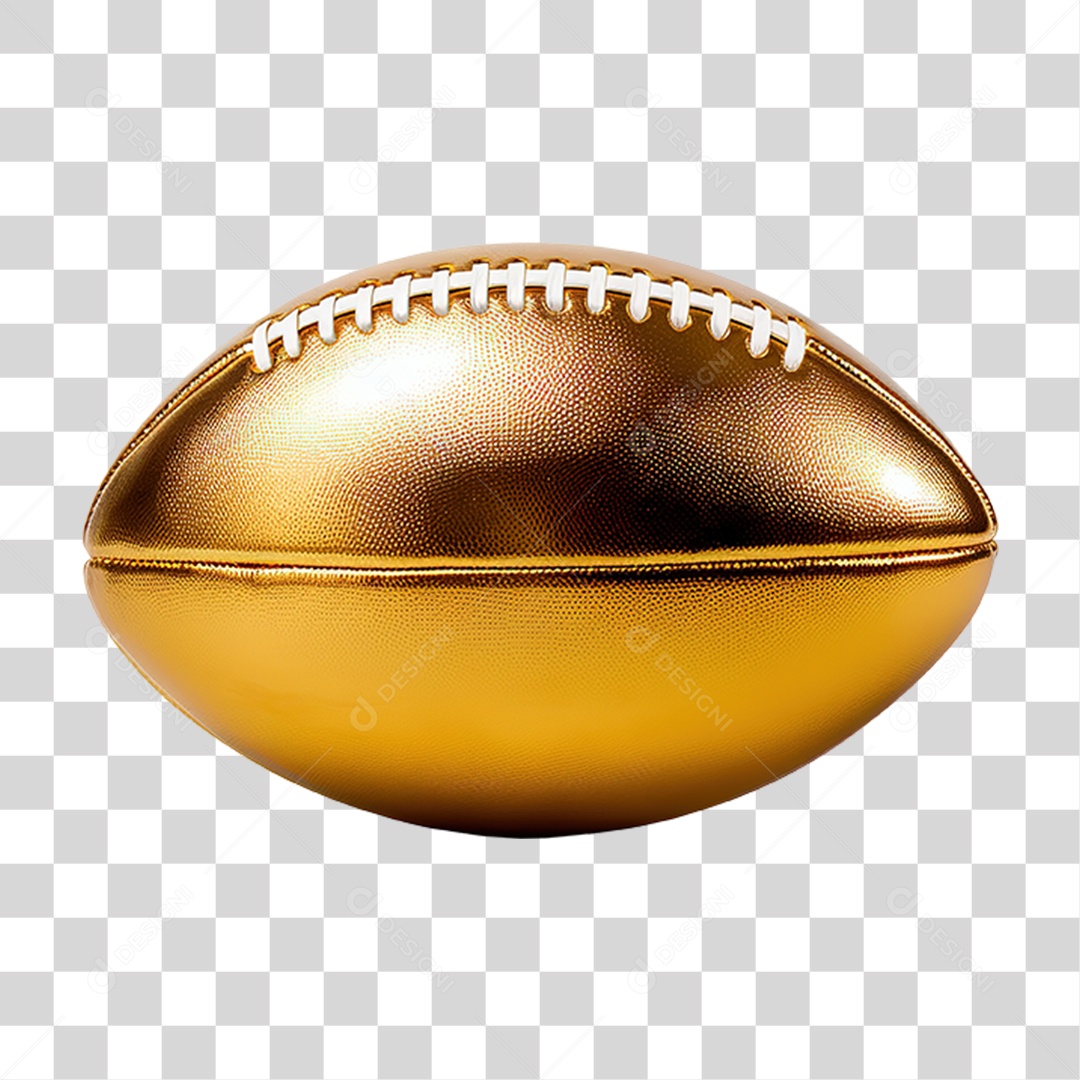 Bola de Futebol Americano Dourada PNG Transparente