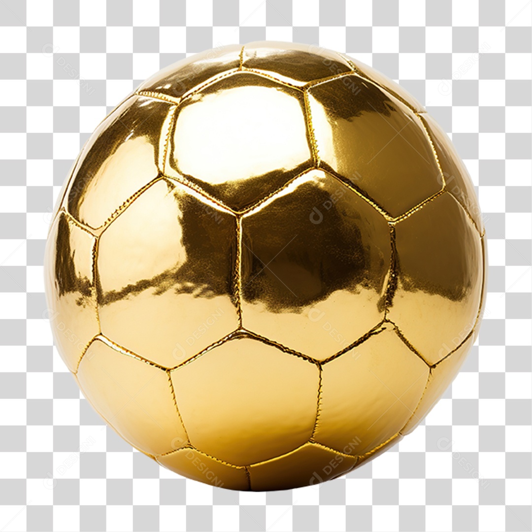 Bola de Futebol Dourada PNG Transparente