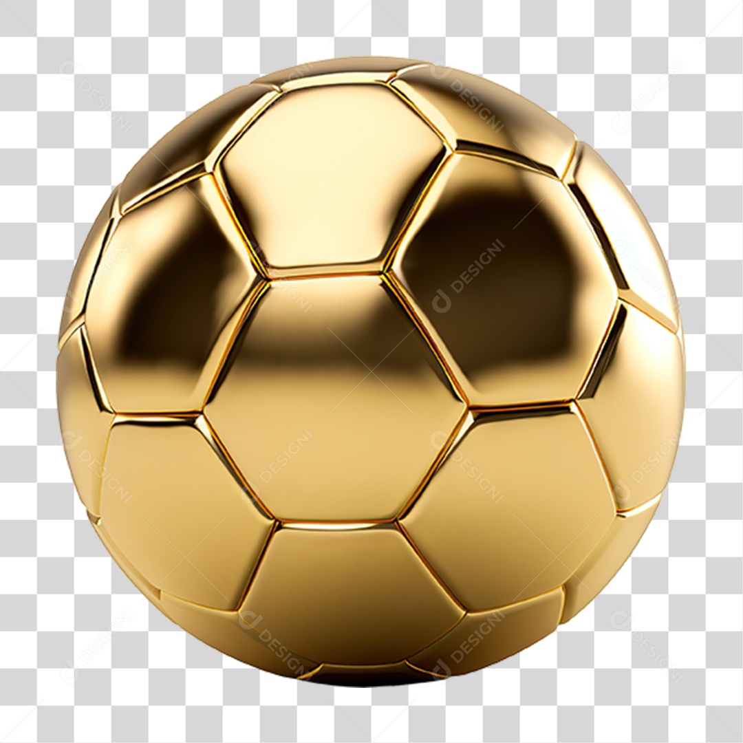 Bola de Futebol Dourada PNG Transparente