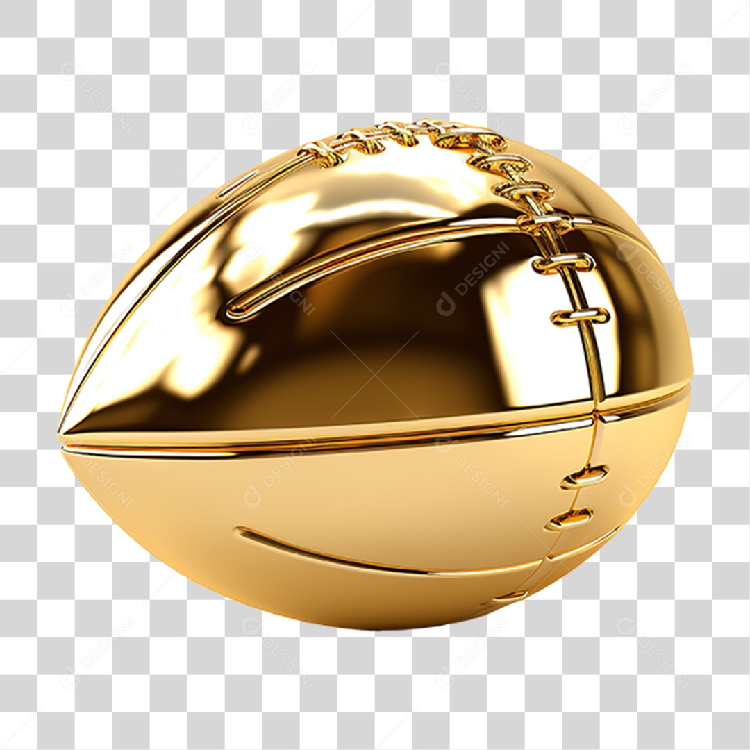 Bola de Futebol Americano Dourada PNG Transparente