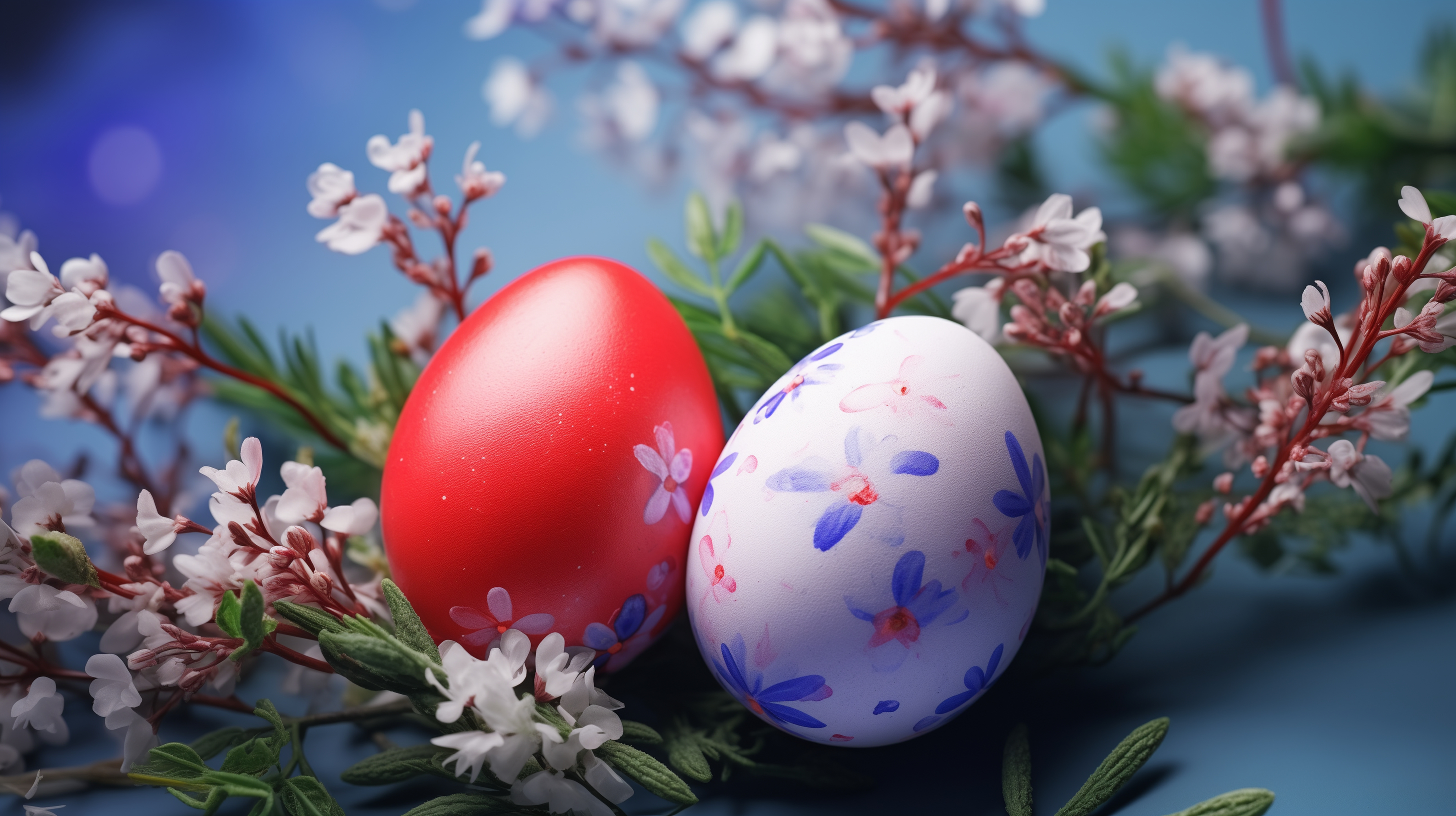 Ovos de páscoa decoração com flores