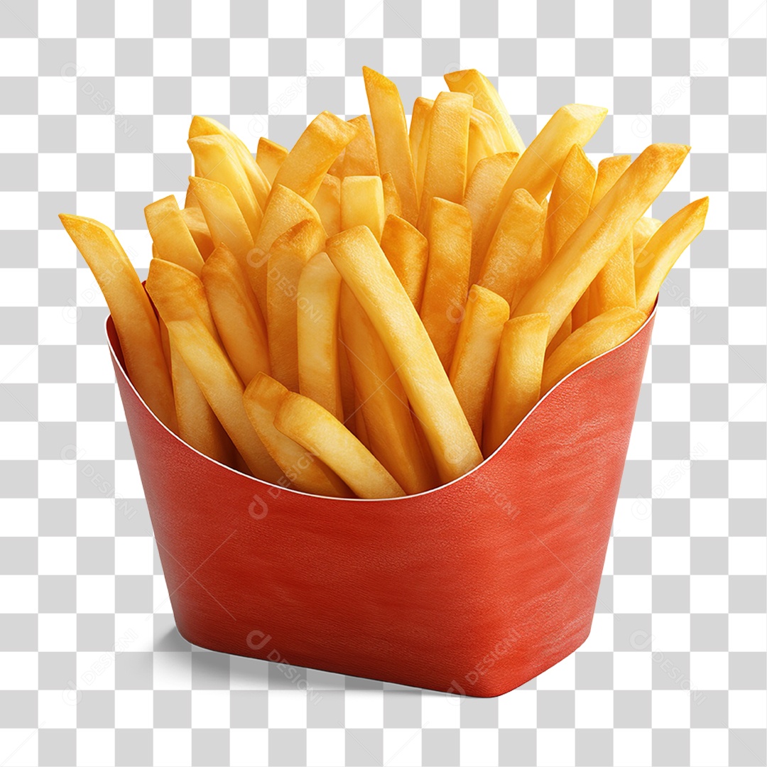 Caixa de Batatinhas Fritas PNG Transparente