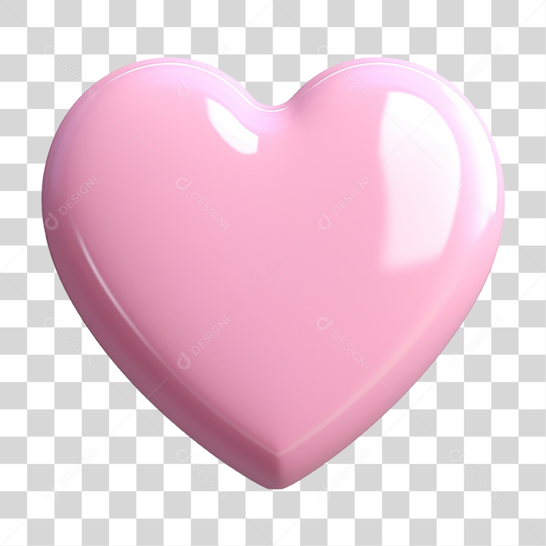 Elemento 3D Coração PNG Transparente