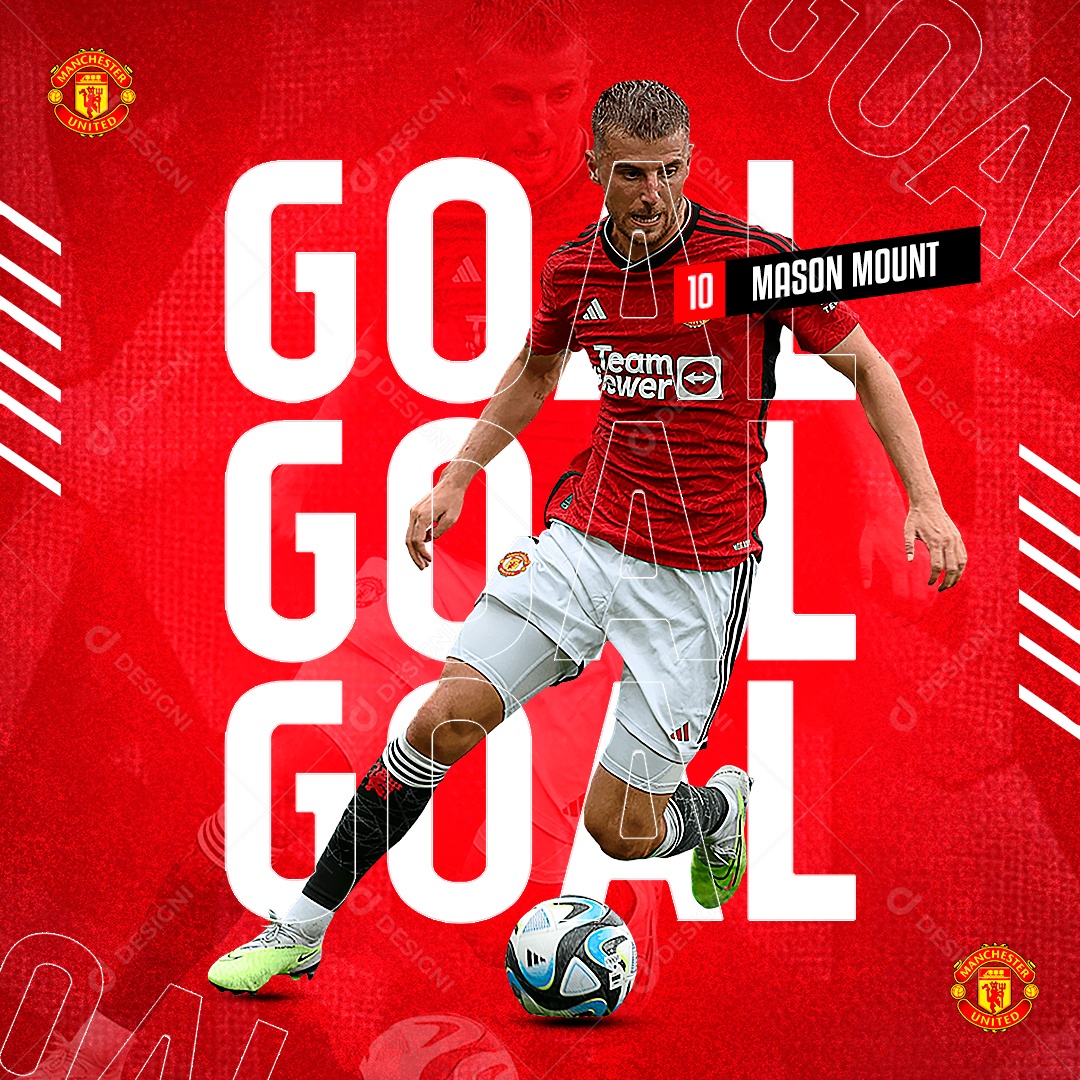 Flyer Futebol Goal Mason Mount Manchester United Social Media PSD Editável