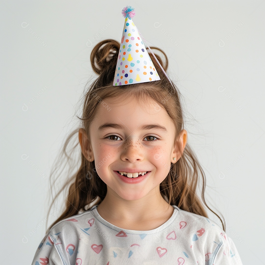 Uma linda criança usando chapéu de festa