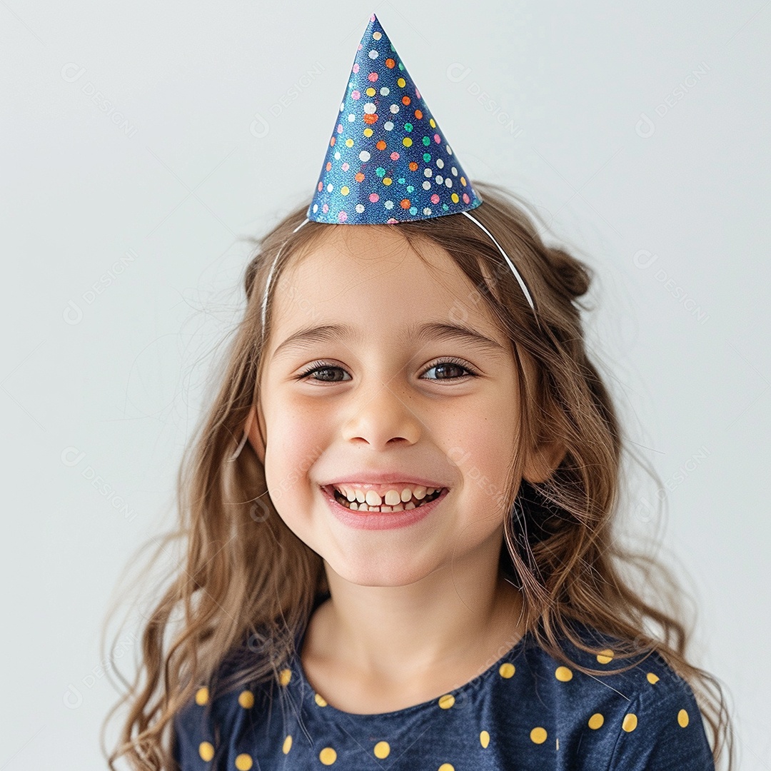 Uma linda criança usando chapéu de festa