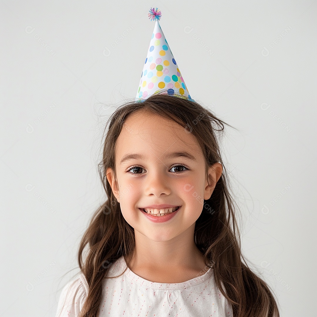 Linda garotinha com chapéu de festa