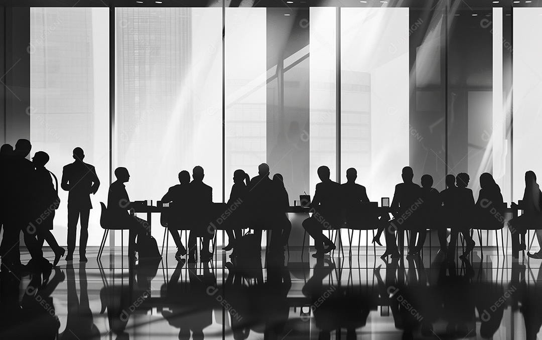 Sala de empresa com muitas pessoas