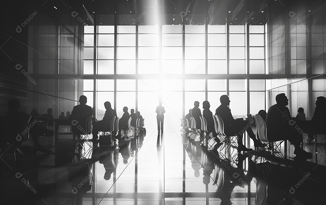 Sala cheia de pessoas para reunião