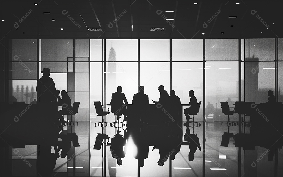 Uma sal com pessoas em mesa conversando