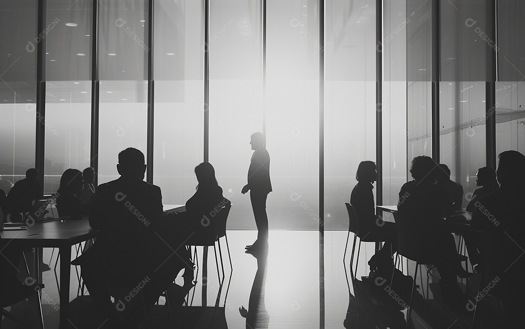 Sala cheia de pessoas para reunião