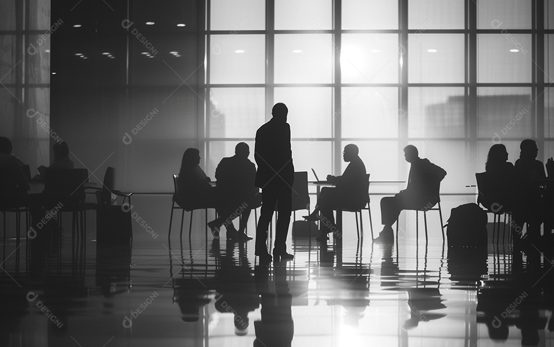 Sala cheia de pessoas para reunião