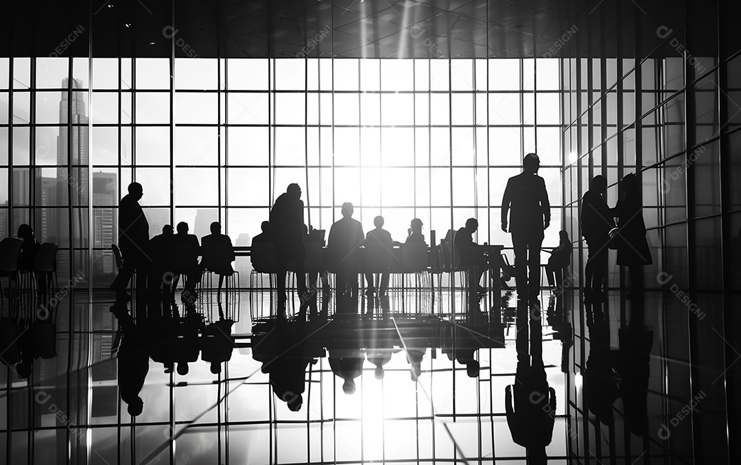 Sala cheia de pessoas para reunião