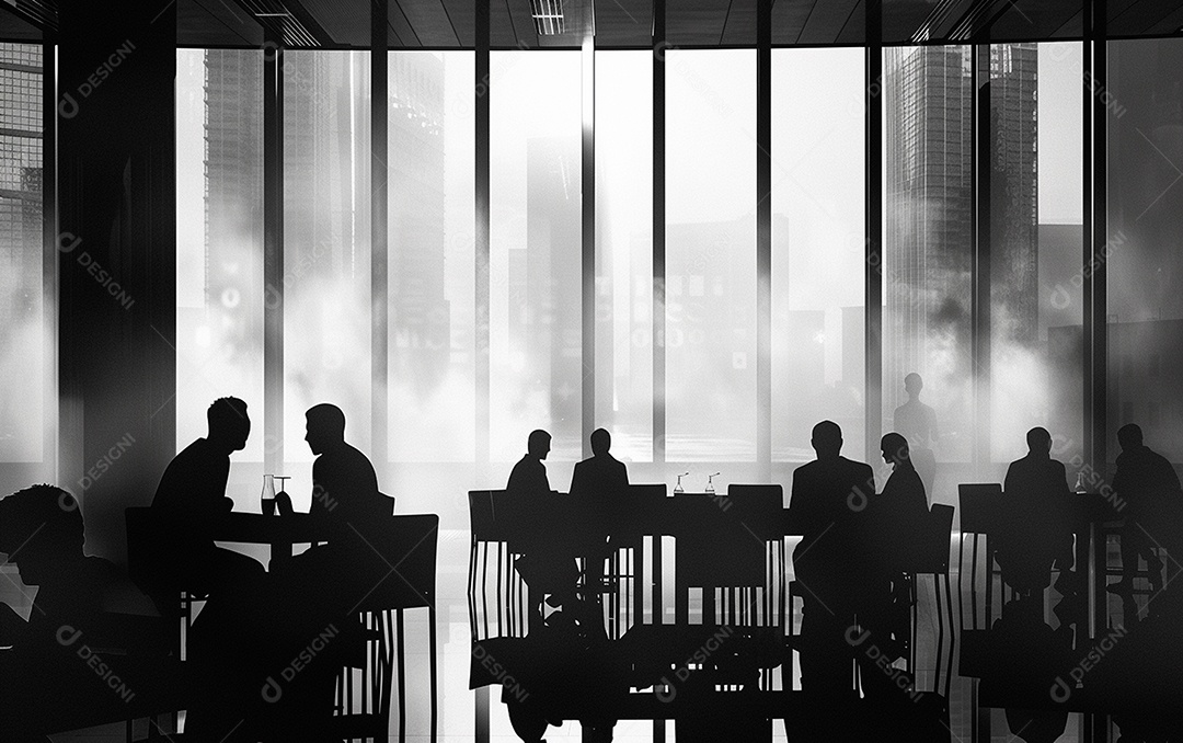 Pessoas sentadas em cadeiras conversando