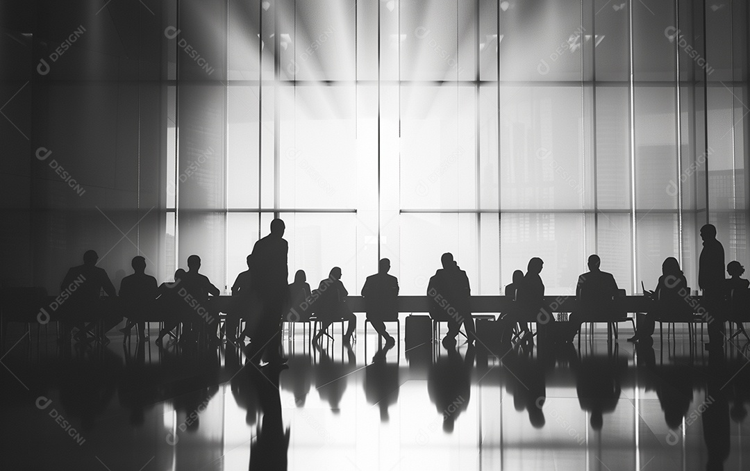 Sala cheia de pessoas para reunião