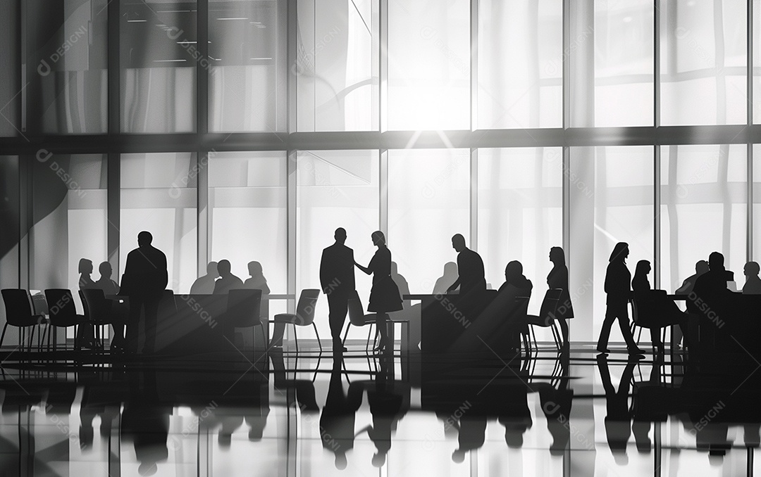 Sala cheia de pessoas para reunião