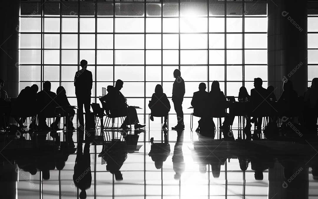 Sala cheia de pessoas para reunião