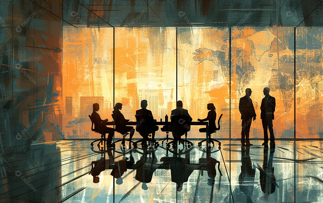 Sala cheia de pessoas para reunião