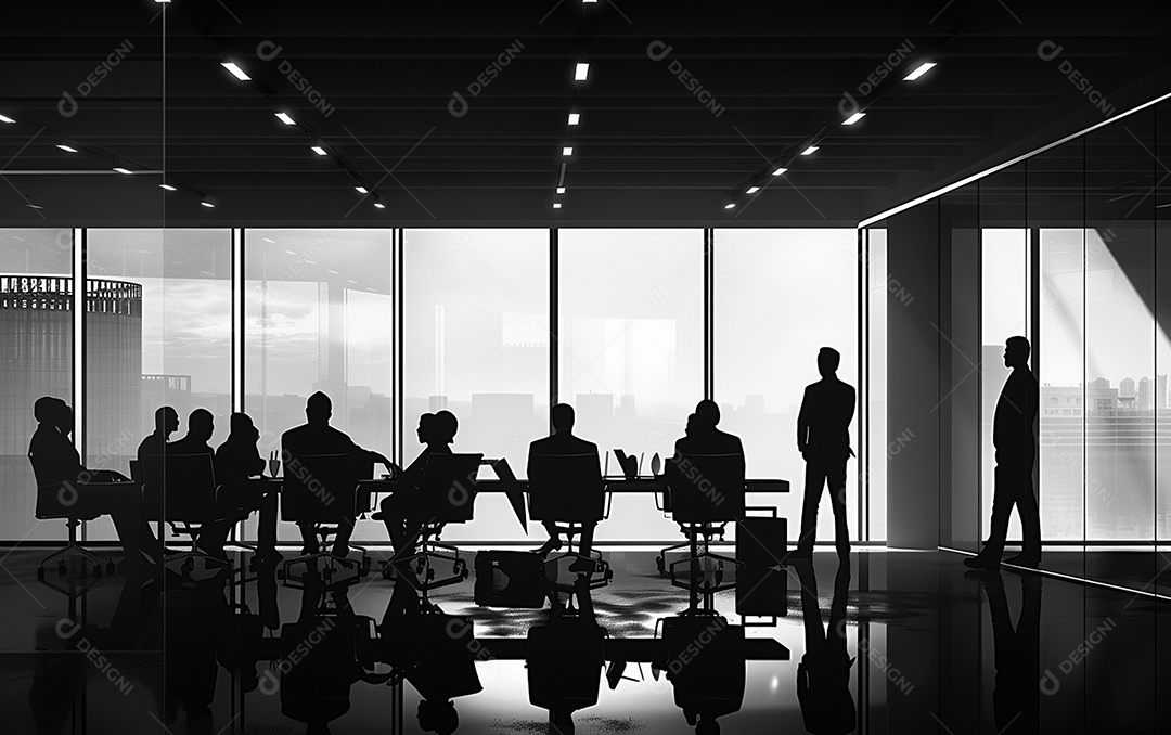 Empresários em uma sala de conferências