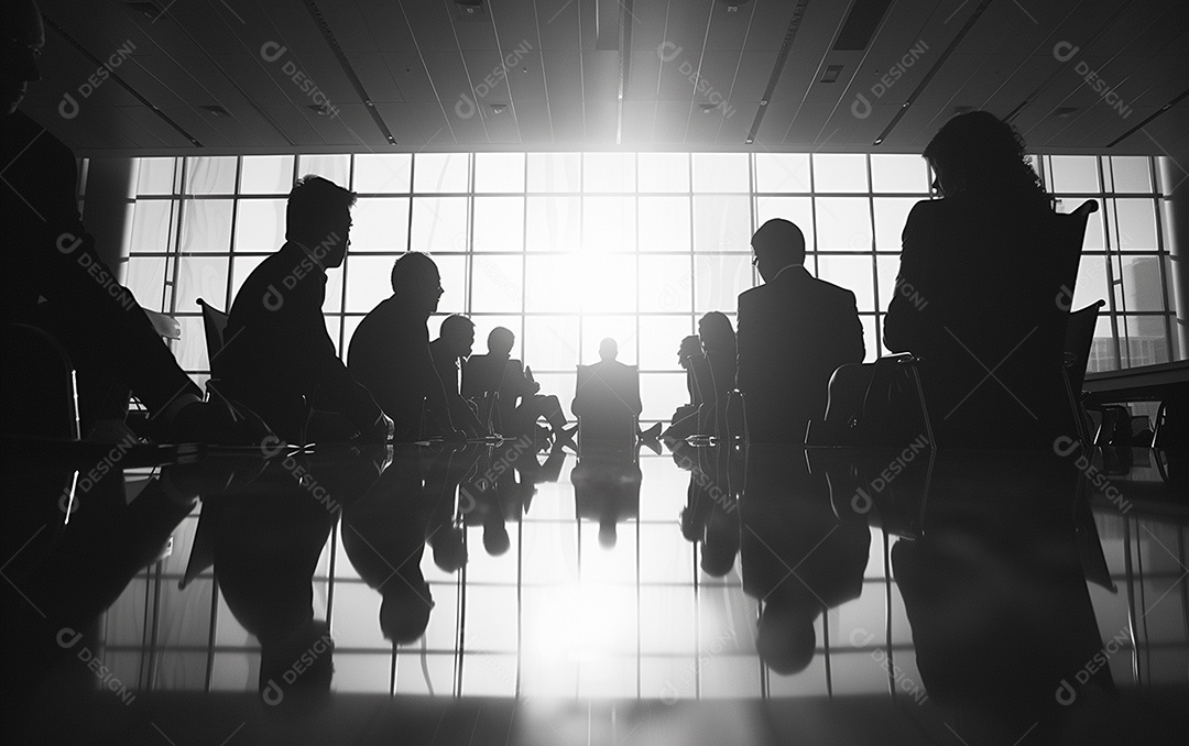 Empresários em uma sala de conferências