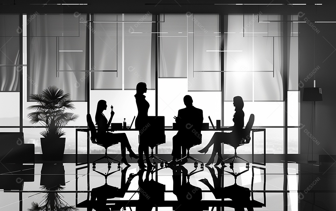 Empresários em uma sala de conferências