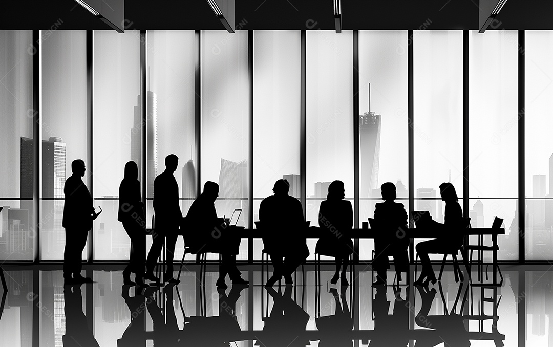 Empresários em uma sala de conferências