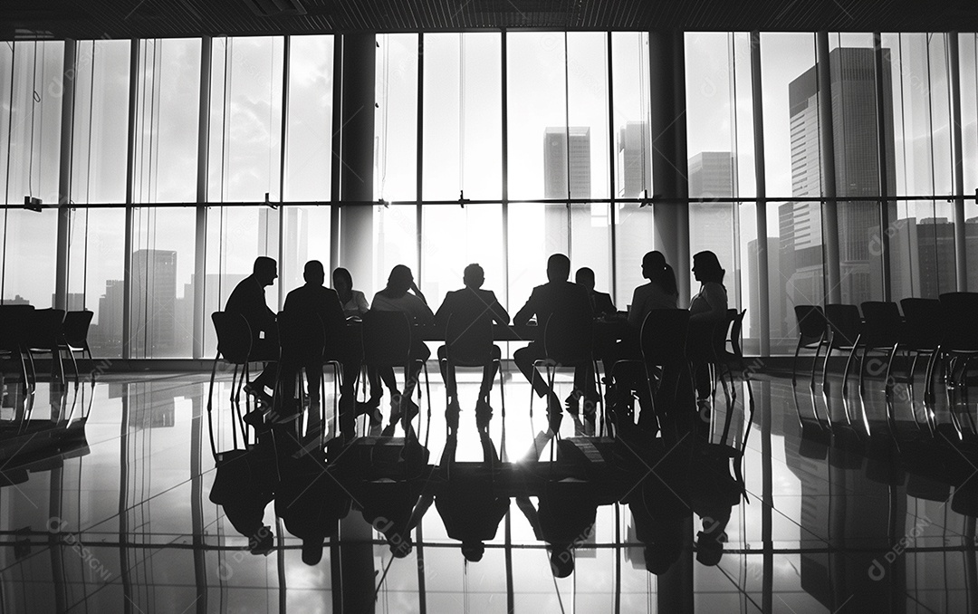 Empresários em uma sala de conferências