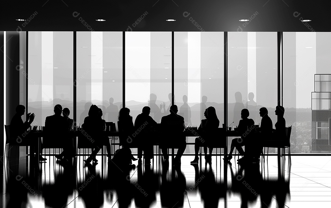 Uma sala cheia de pessoas conversando