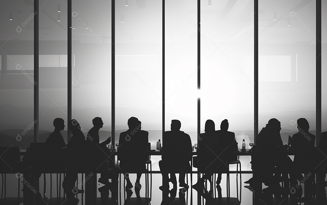 Sala cheia de pessoas para reunião