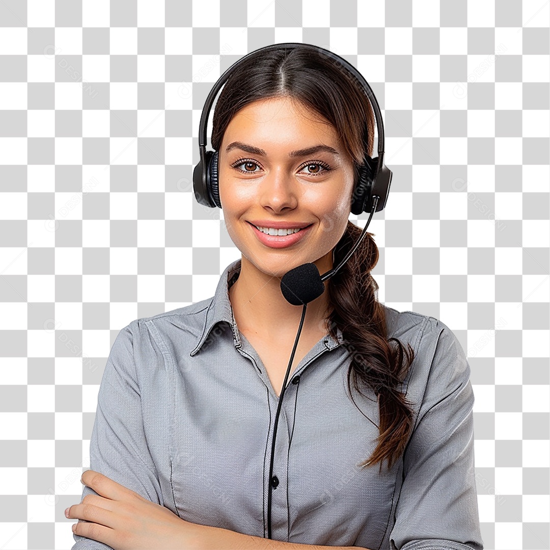 Atendente Telemarketing PNG Transparente