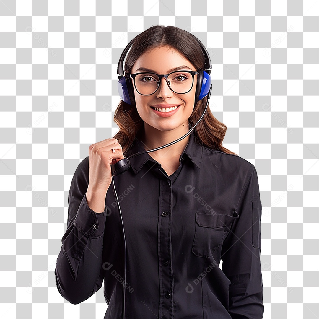 Atendente Telemarketing PNG Transparente