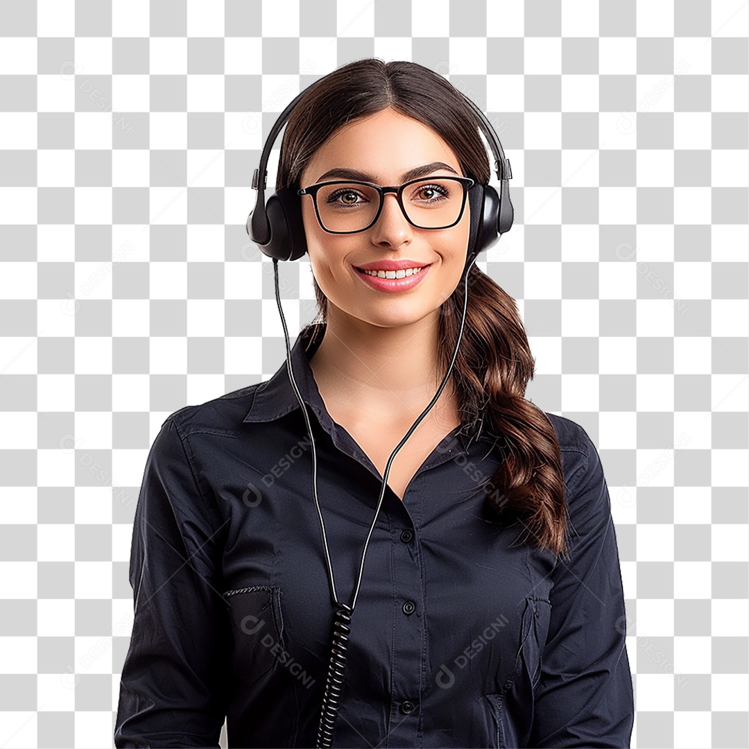 Atendente Telemarketing PNG Transparente