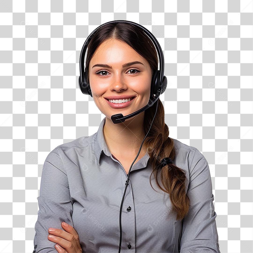 Atendente Telemarketing PNG Transparente