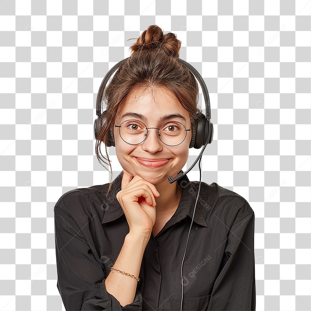 Atendente Telemarketing PNG Transparente