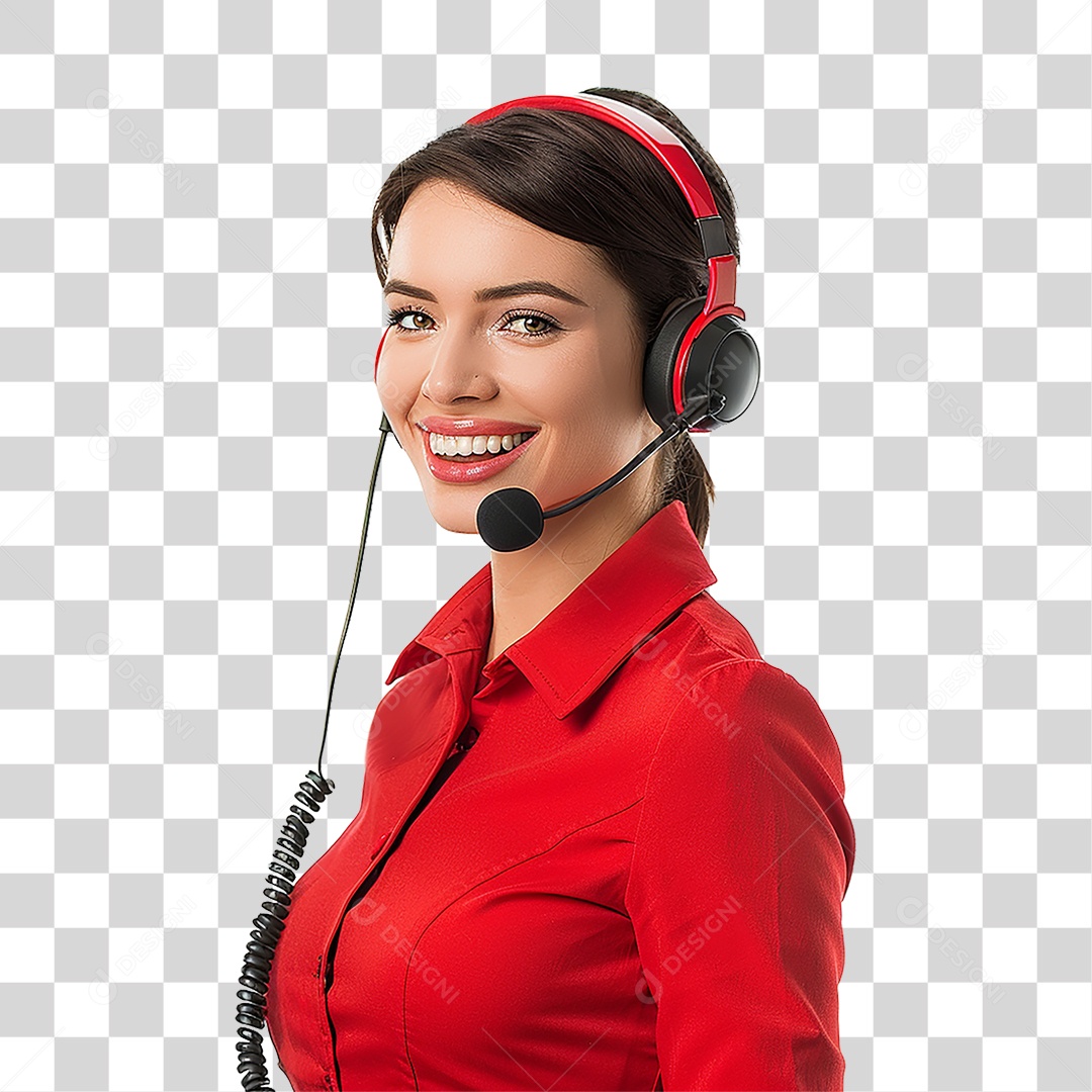 Atendente Telemarketing PNG Transparente