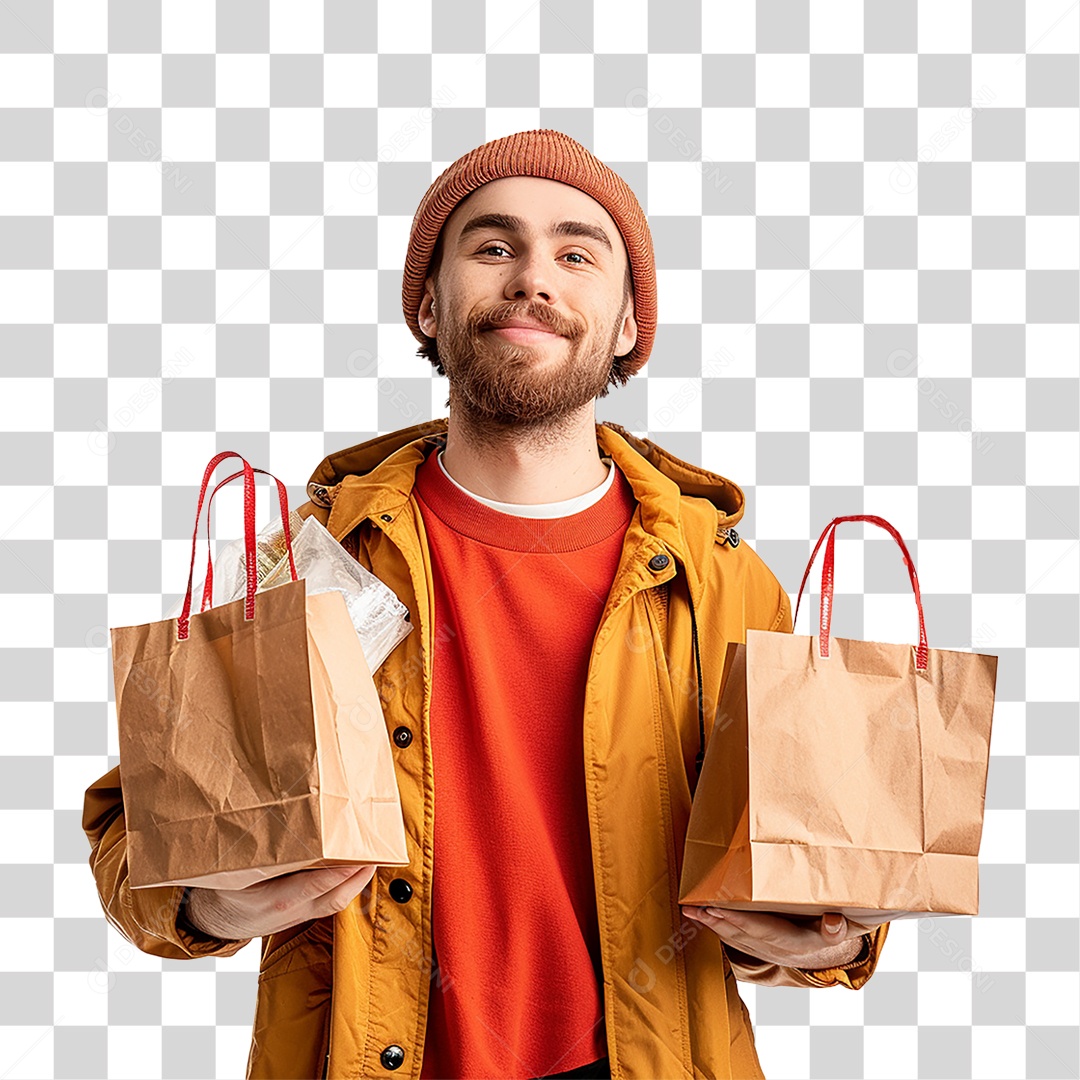 Cliente com Sacolas Lojas PNG Transparente