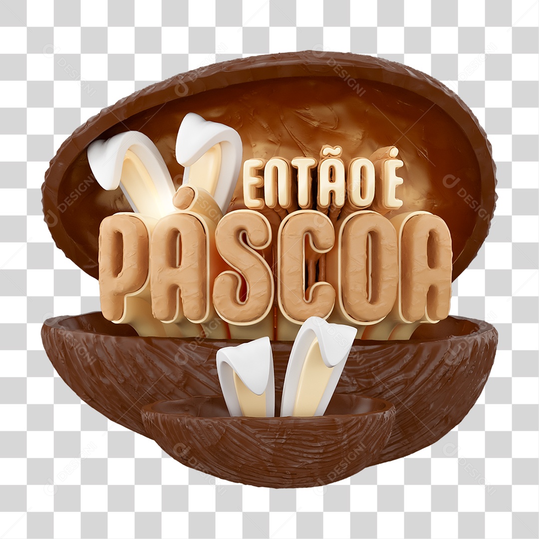 Selo 3D Então é Páscoa PNG Transparente