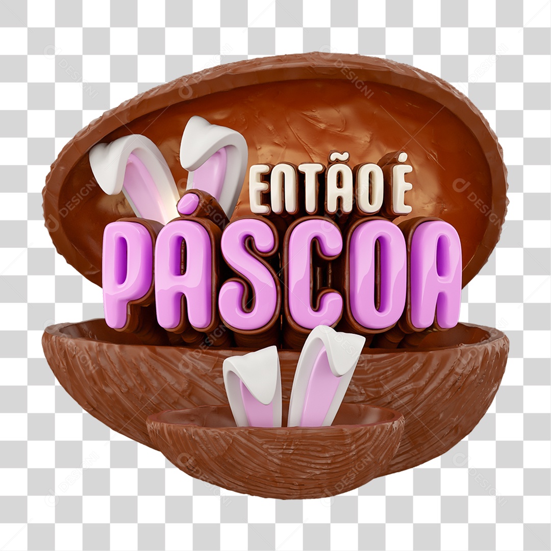 Selo 3D Então é Páscoa PNG Transparente