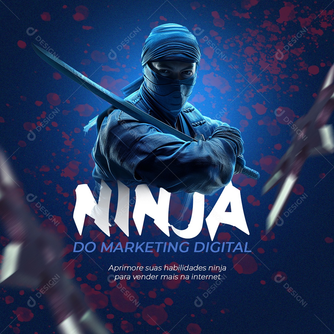 Ninja do Marketing Digital Aprimore suas habilidades Social Media PSD Editável