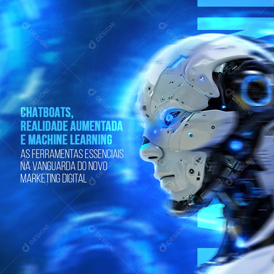Marketing Digital Chatboats Realidade aumentada Social Media PSD Editável