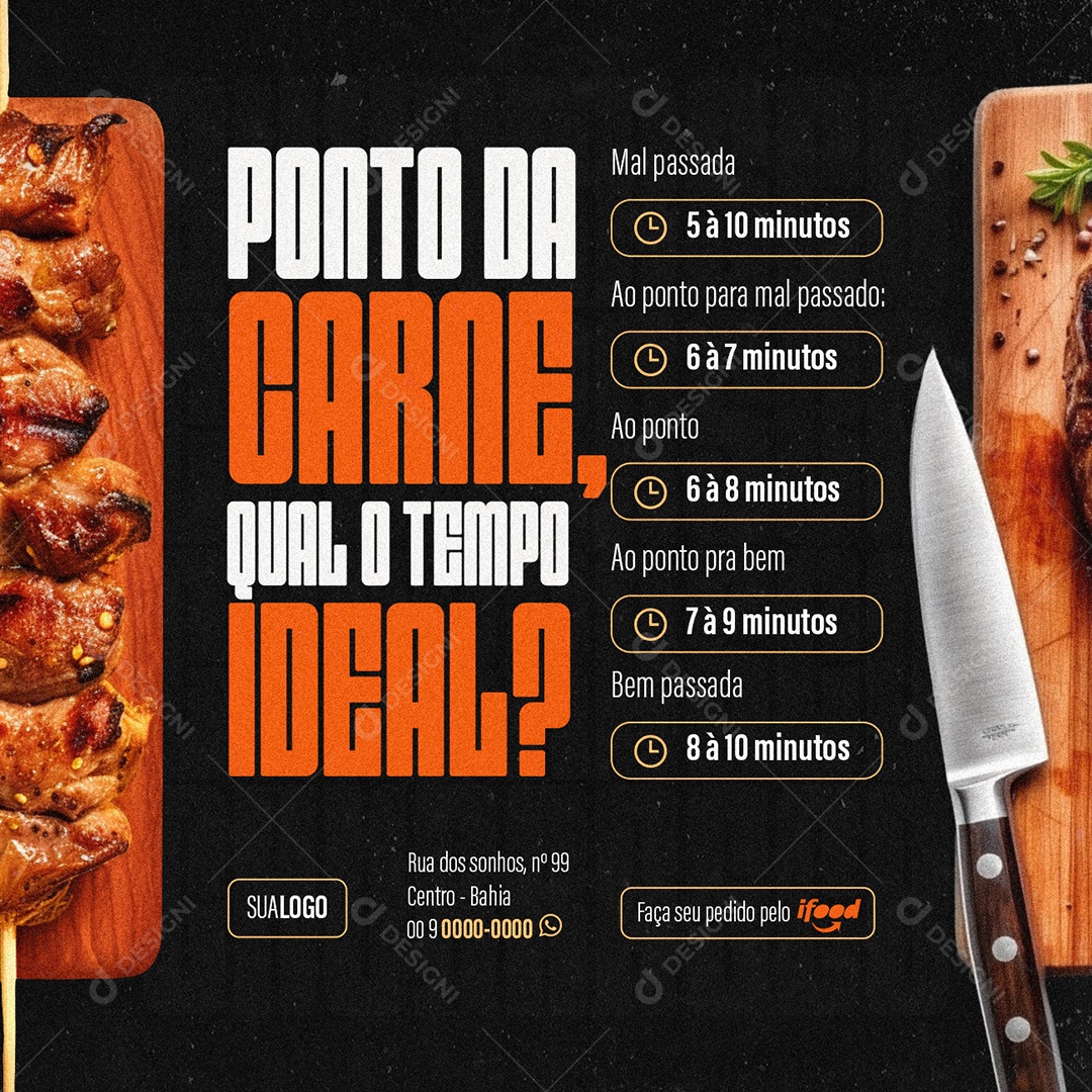 Festival de Churrasco Churrascaria Ponto da Carne Social Media PSD Editável