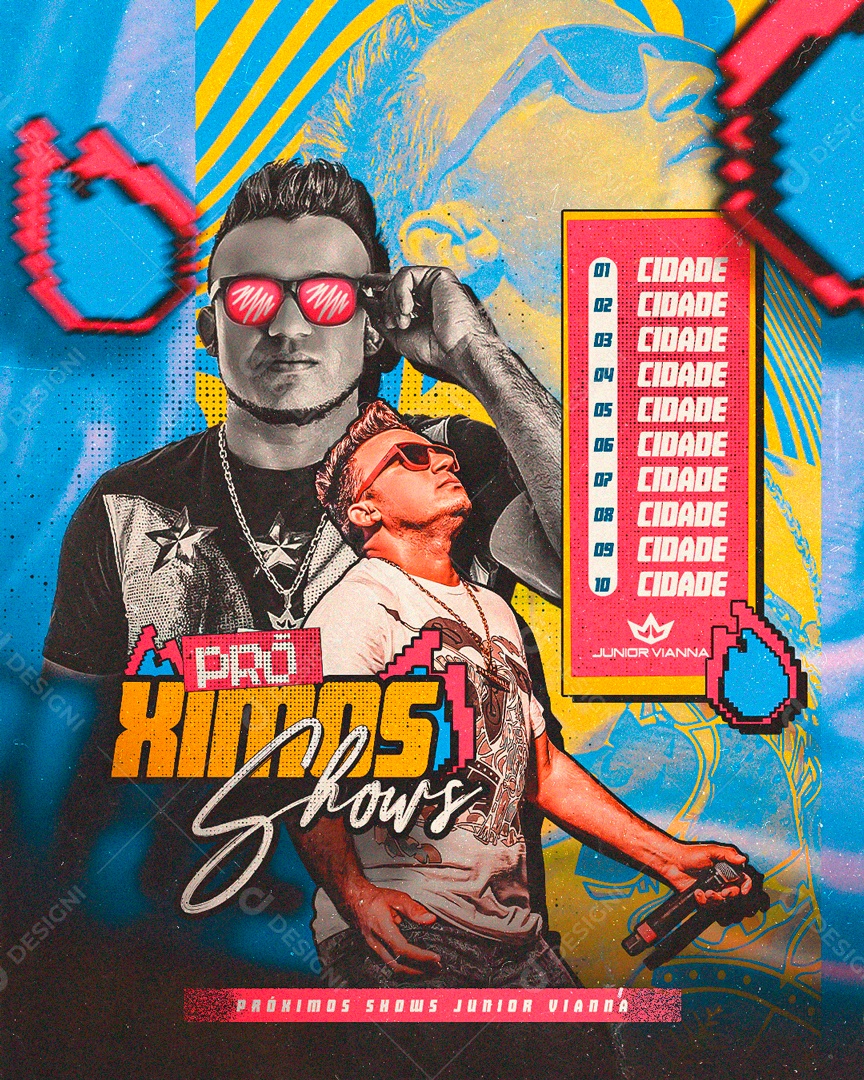 Flyer Pró Shows Junior Vianna Social Media PSD Editável
