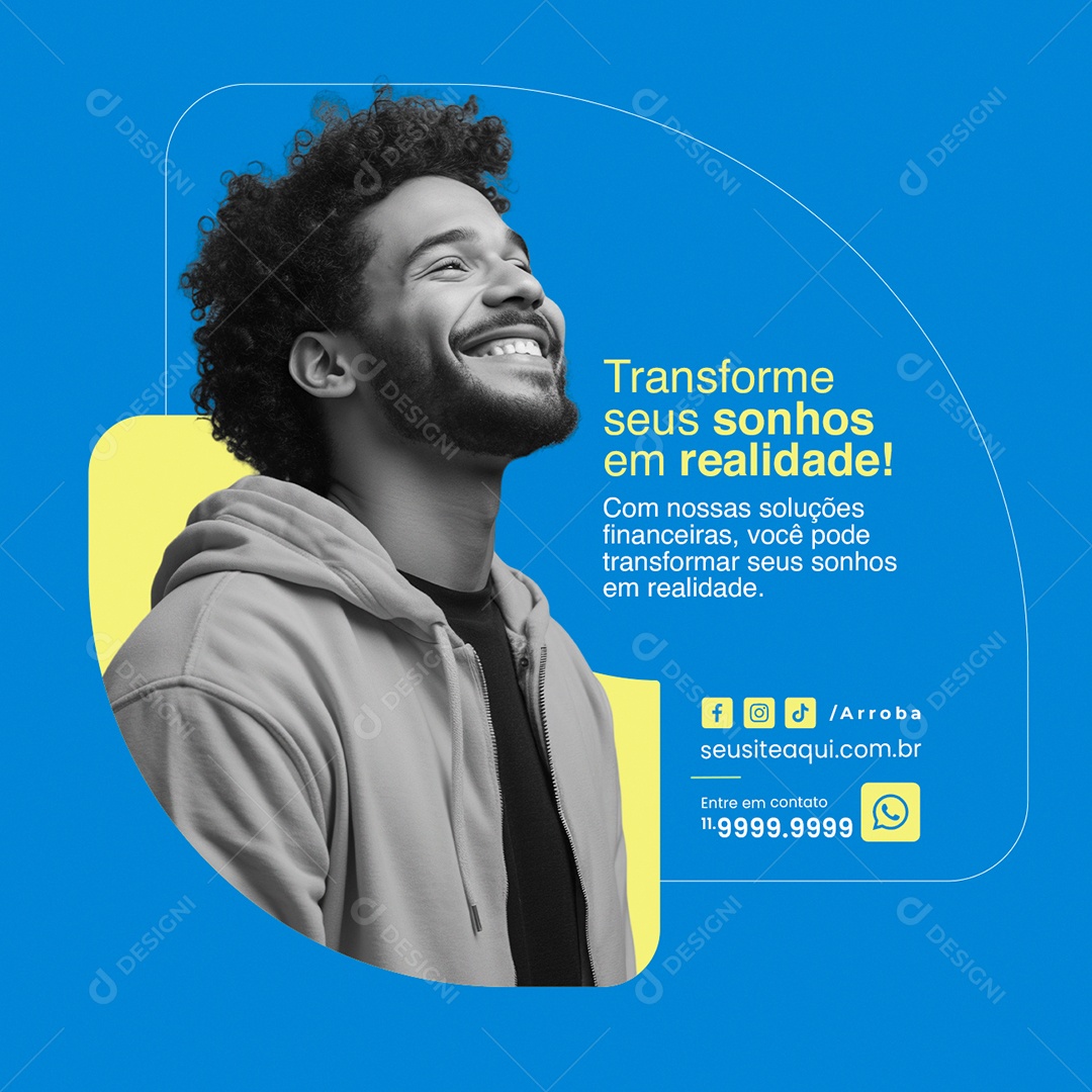 Banco Transforme seus sonhos em realidade Social Media PSD Editável