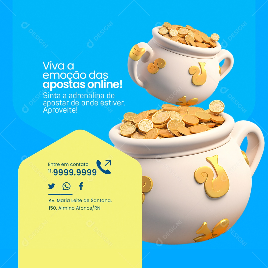 Loteria Viva the thrill of online betting Social Media PSD Editable
