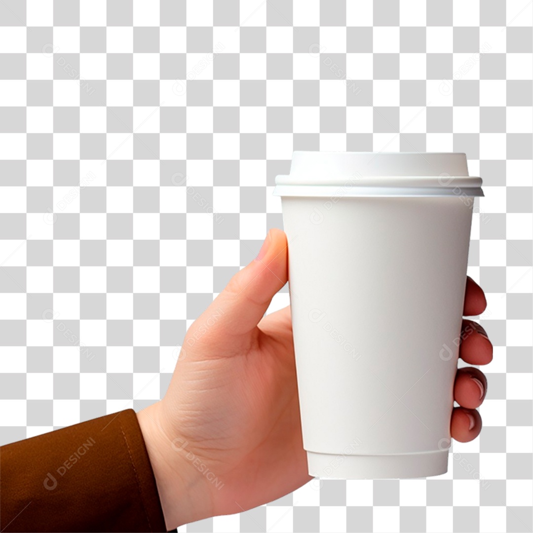Mão Segurando Copo de Café PNG Transparente